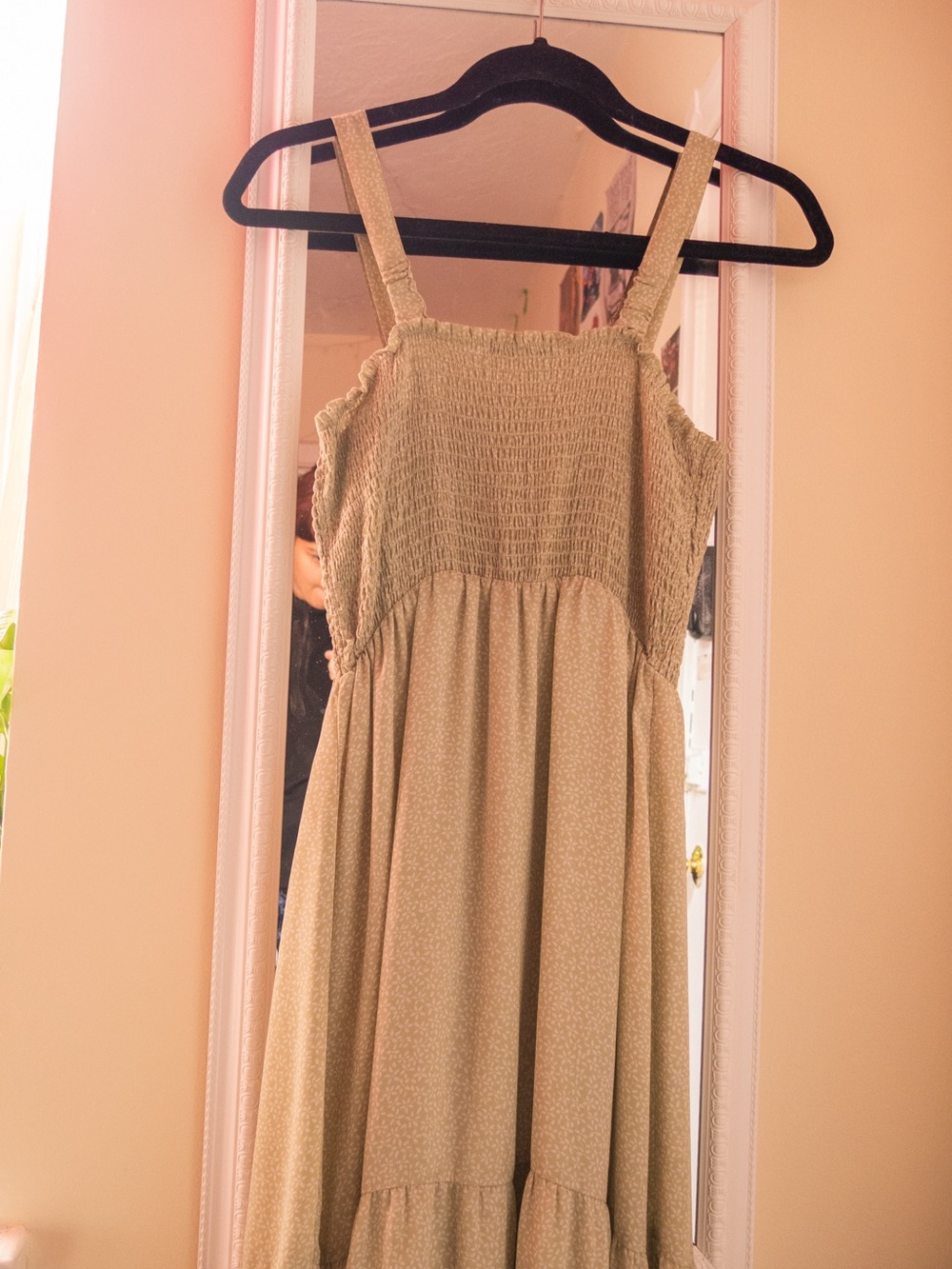 Woman Sundress in Light Olive Green